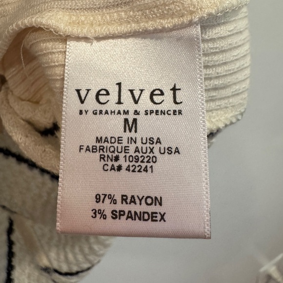 Velvet Chevron Knit Poncho in Cream and Black - Picture 3 of 5